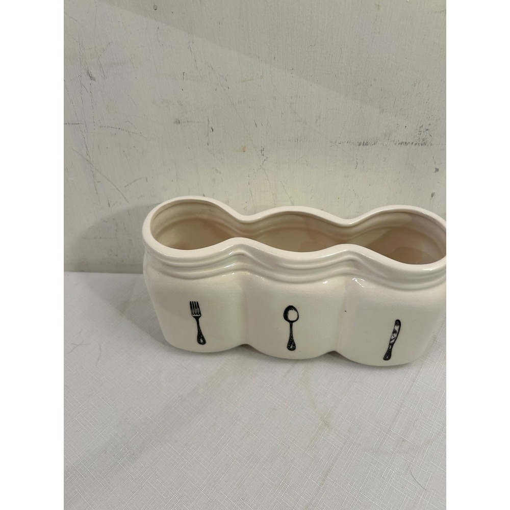 Home Essentials Utensil Caddy OS Cream Mason Jar Ceramic Farmhouse Kitchen